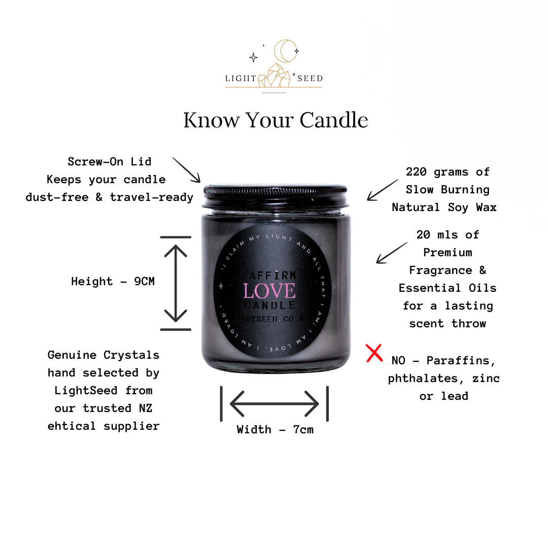 LOVE - Jar Of Light Crystal Infused Soy Candle