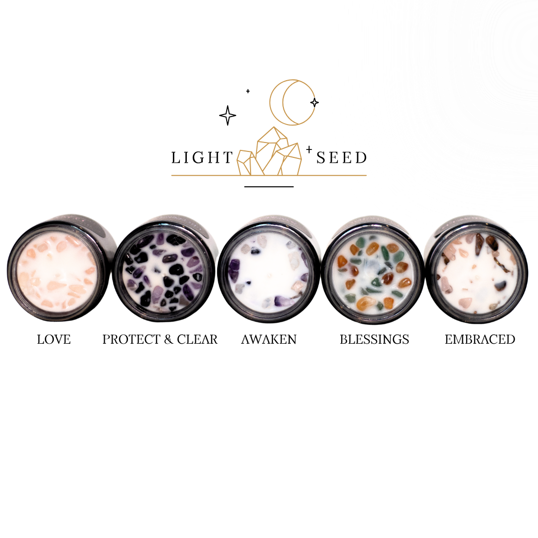 LOVE - Jar Of Light Crystal Infused Soy Candle