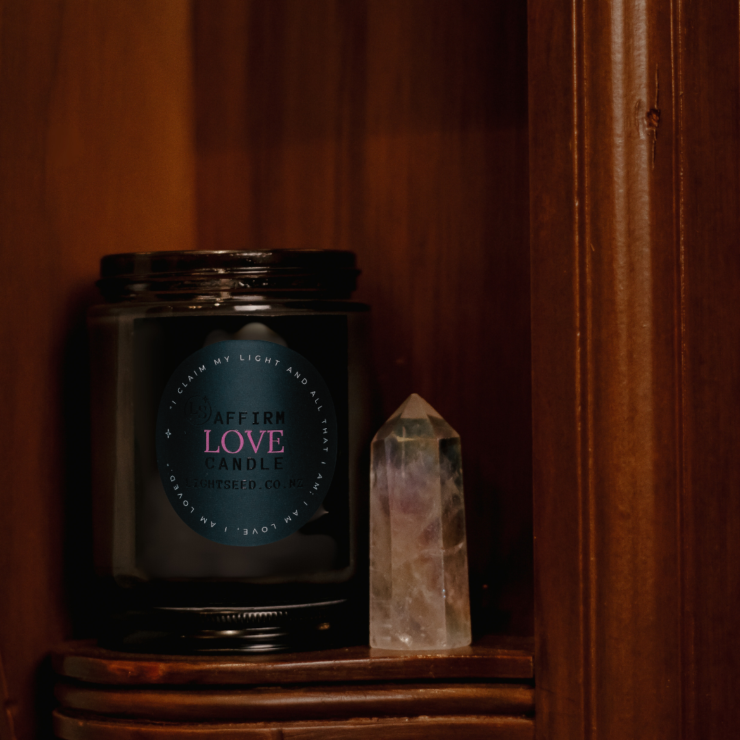 LOVE - Jar Of Light Crystal Infused Soy Candle