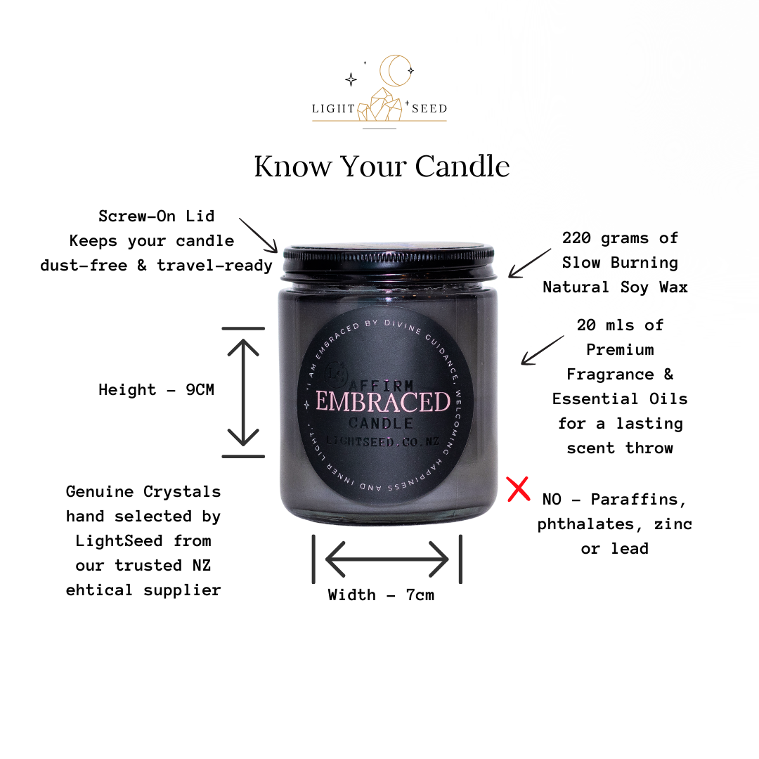 EMBRACED Jar of Light Crystal Infused Soy Candle