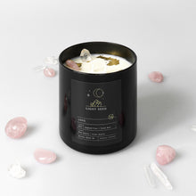 Load image into Gallery viewer, Love Candle with Rose Quartz and Clear Quartz Crystals - Buy Crystal Candles NZ
